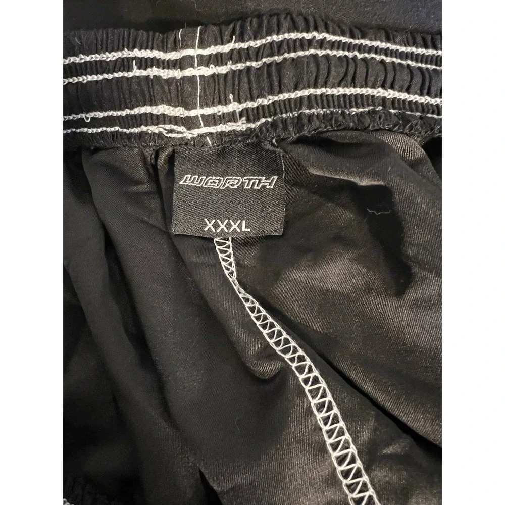 Worth XXXL Youth BoardShorts Black White Outline Logo‎ Cargo Wideleg Beach